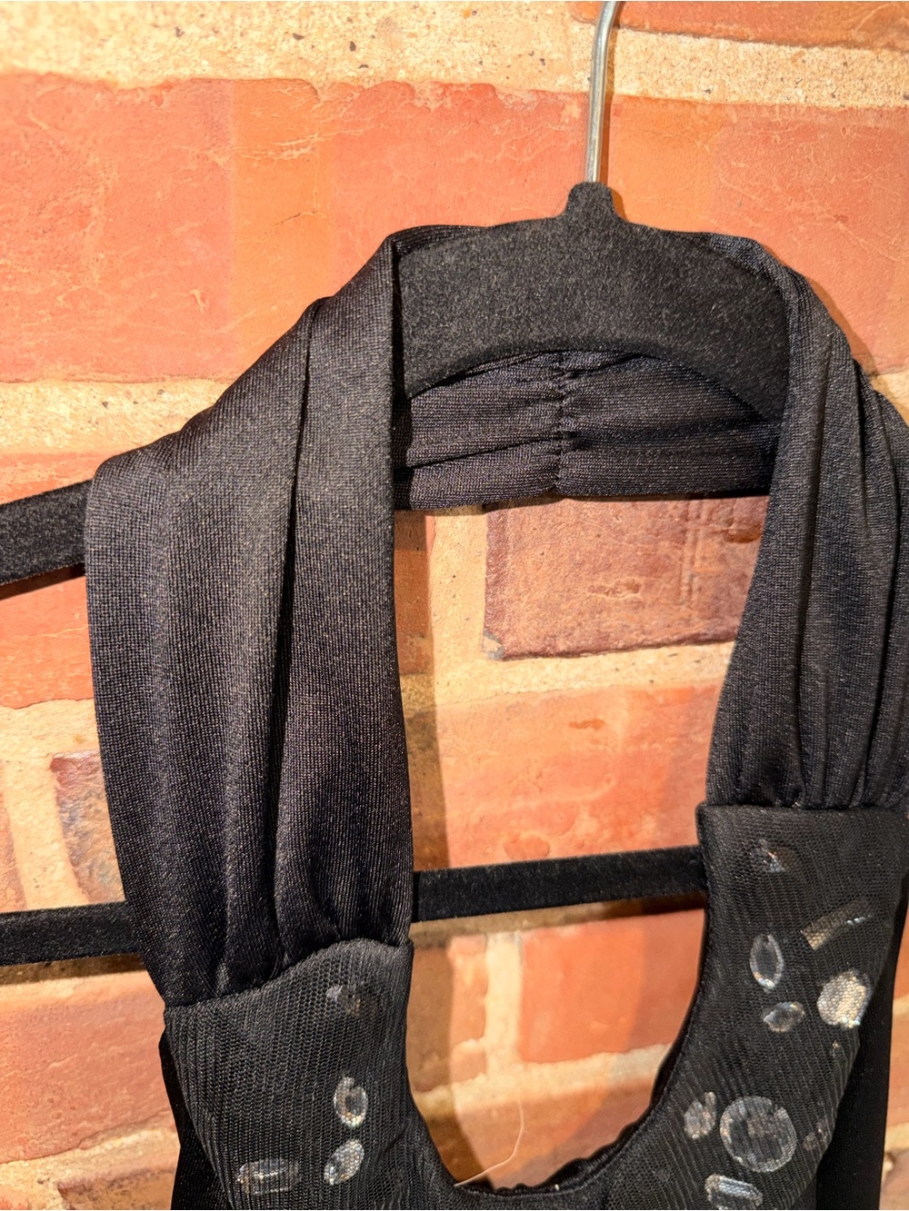 The Limited Black Halter Top with Beaded Neckline - Picture 3 of 11